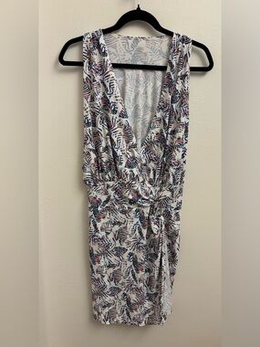 Coolibar Swimsuit Cover Up Dress Boca Twist Floral Palm Print UPF 50+ Women’s L